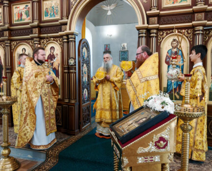 Епископ Валуйский и Алексеевский Савва совершил Божественную Литургию в храме святителя Тихона Задонского села Нижняя Серебрянка